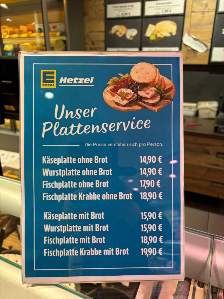 E EHtzel Fleischerei Plattenservice Preise